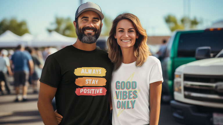 Positieve kleding van comfi yogi, een positiviteit shirt als onderdeel van de vrolijke kleding collectie van comfi yogi