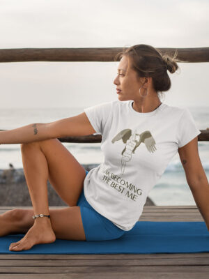 I'm becoming the best me yoga shirt van comfi yogi is yoga kleding voor iedere yoga lifestyle