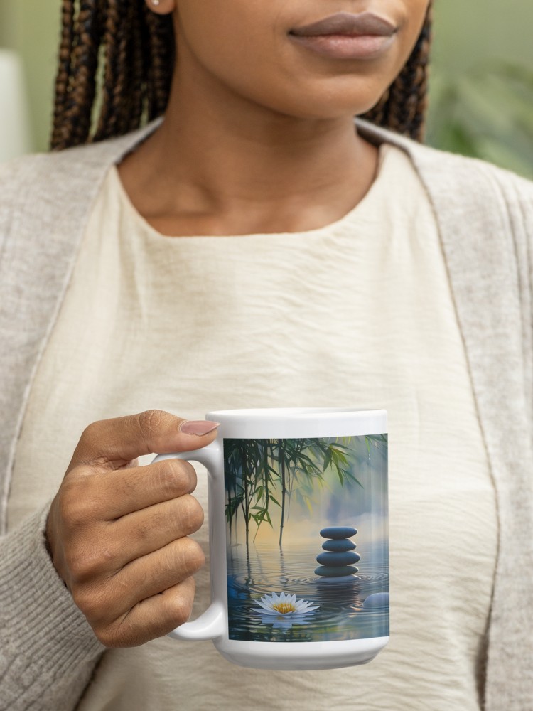 De zen balance keramische mok voor yoga, mindfulness en meditatie. Perfect als yogi mok, koffiemok of als leuk cadeau