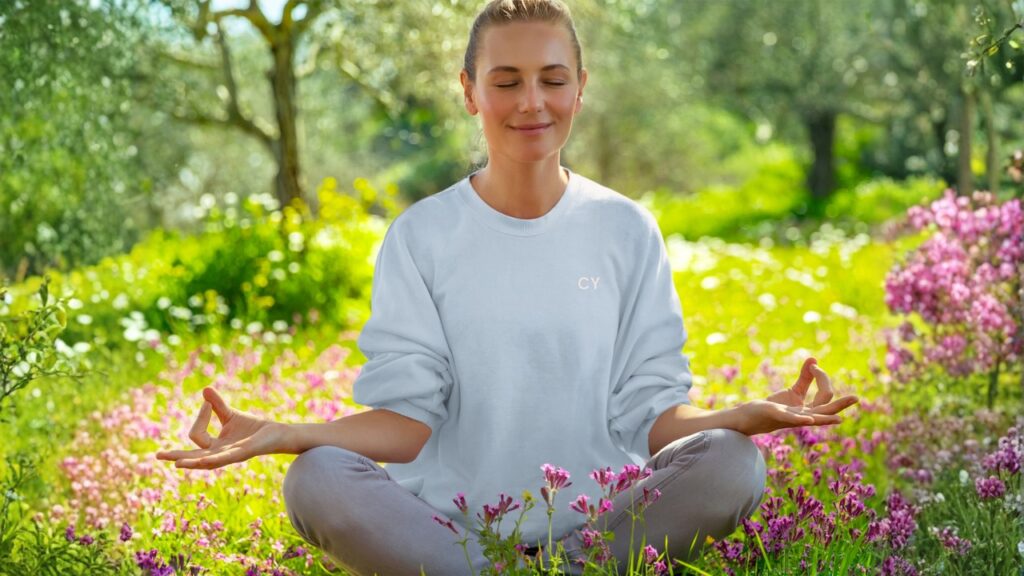 Comfi yogi yoga sweater, deze yoga trui van de duurzame yoga kleding collectie voor jou yoga lifestyle met spirituele kleding